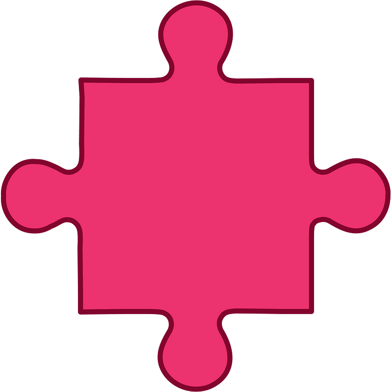 Pink jigsaw puzzle piece