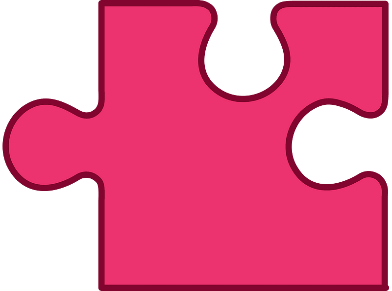 Pink jigsaw puzzle piece