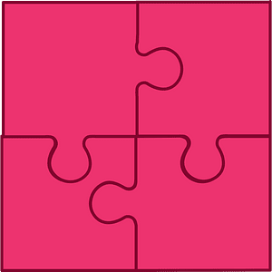 Pink jigsaw puzzle of 4 pieces