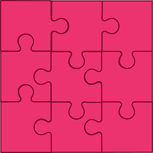 Pink jigsaw puzzle of 9 pieces