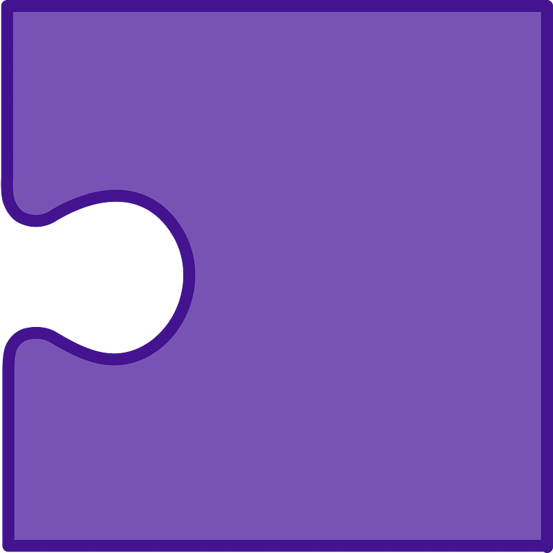 Violet jigsaw puzzle piece