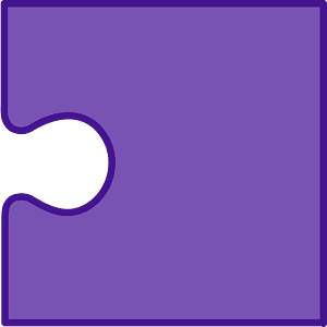 Violet jigsaw puzzle piece