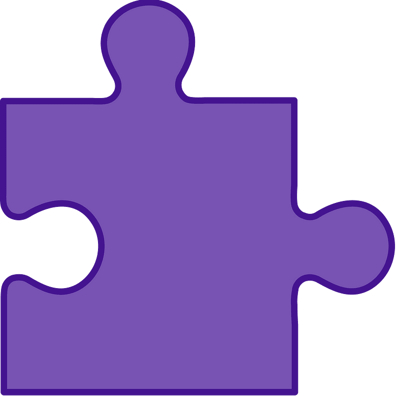 Violet jigsaw puzzle piece