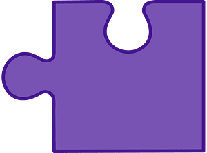 Violet jigsaw puzzle piece