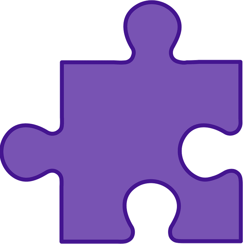 Violet jigsaw puzzle piece