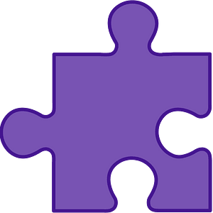 Violet jigsaw puzzle piece