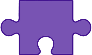 Violet jigsaw puzzle piece