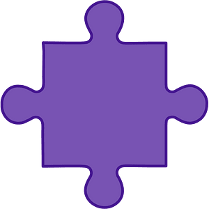 Violet jigsaw puzzle piece