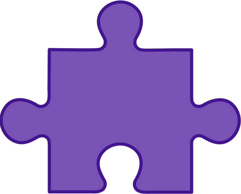 Violet jigsaw puzzle piece