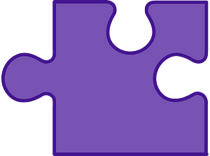 Violet jigsaw puzzle piece