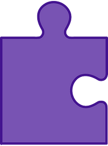 Violet jigsaw puzzle piece