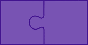 Violet jigsaw puzzle of 2 pieces