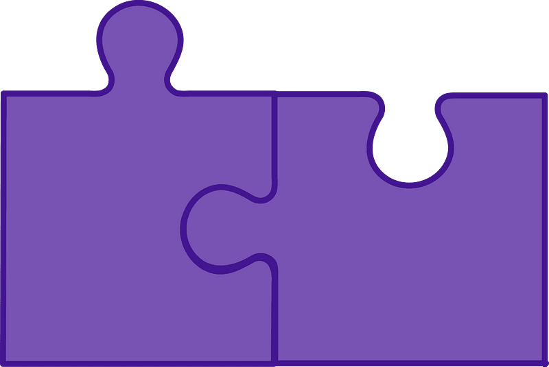 Violet jigsaw puzzle of 2 pieces