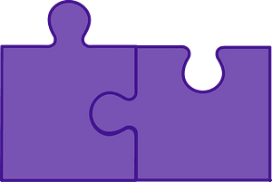 Violet jigsaw puzzle of 2 pieces
