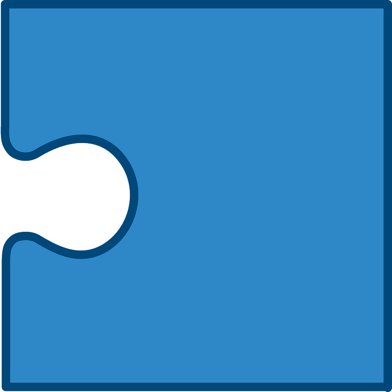 Blue jigsaw puzzle piece