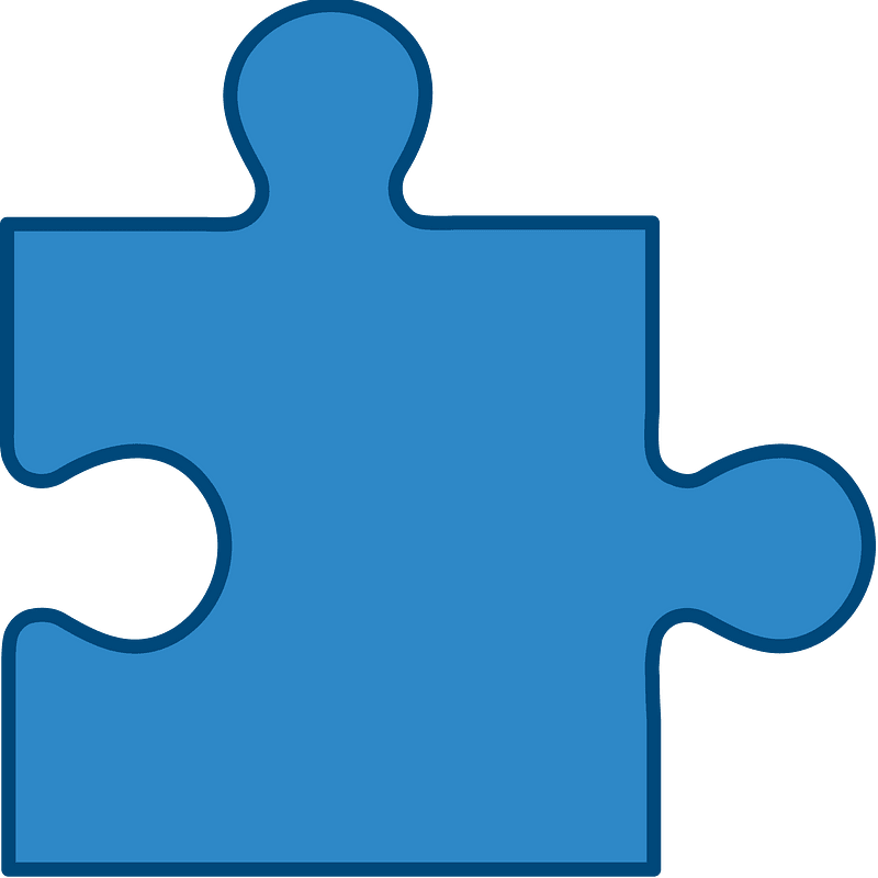 Blue jigsaw puzzle piece