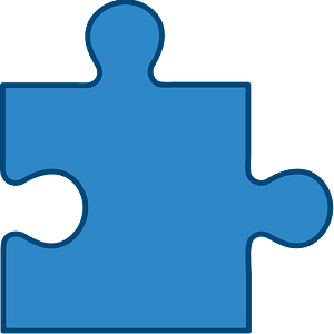 Blue jigsaw puzzle piece