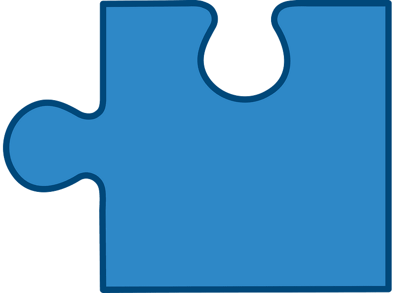 Blue jigsaw puzzle piece