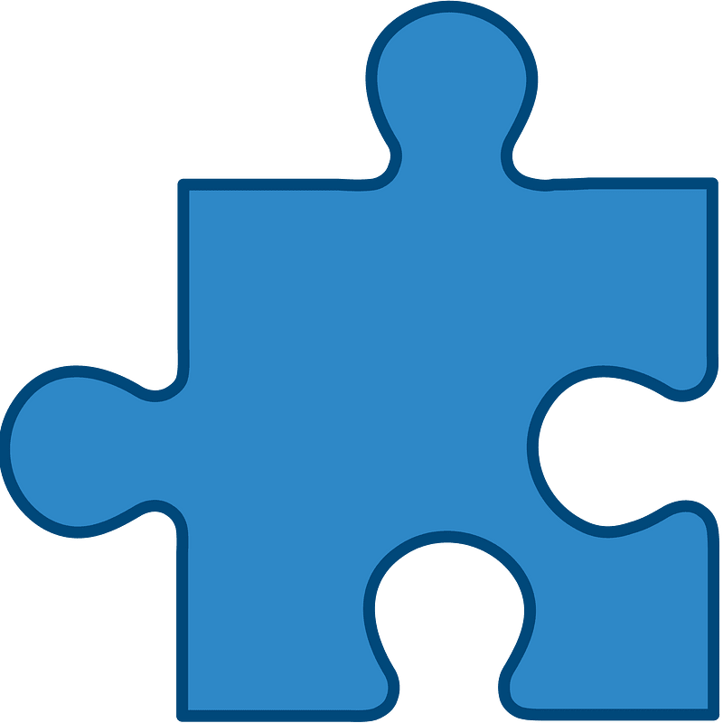 Blue jigsaw puzzle piece