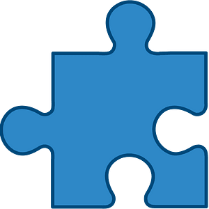 Blue jigsaw puzzle piece