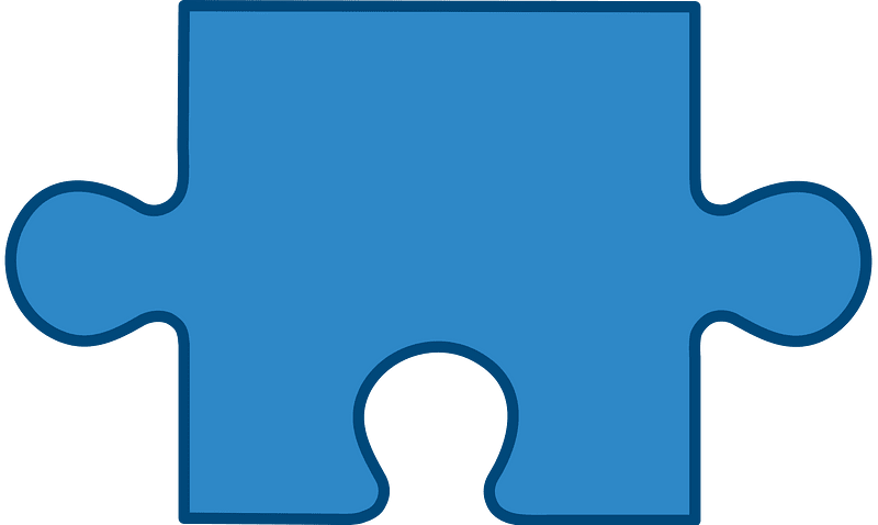 Blue jigsaw puzzle piece