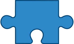 Blue jigsaw puzzle piece