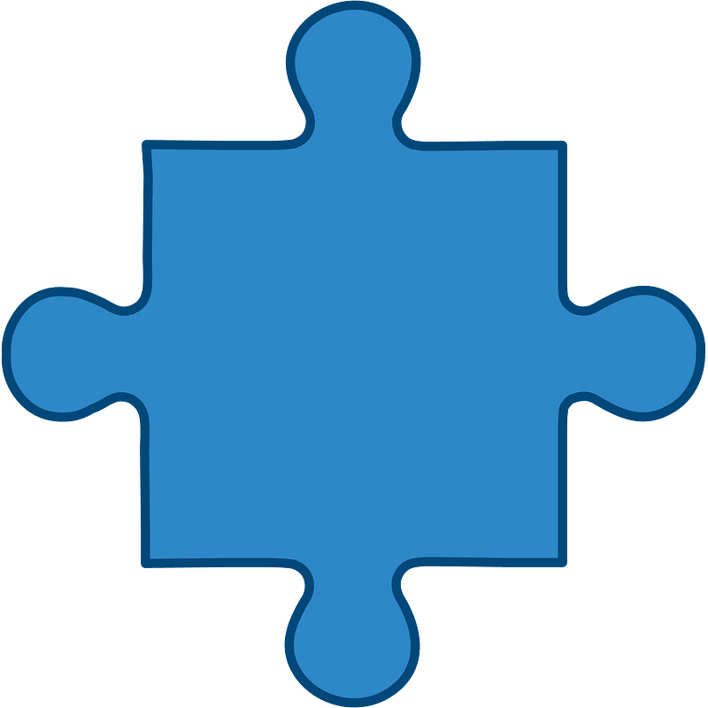 Blue jigsaw puzzle piece