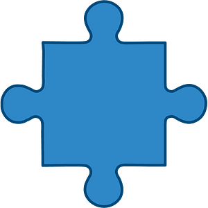 Blue jigsaw puzzle piece