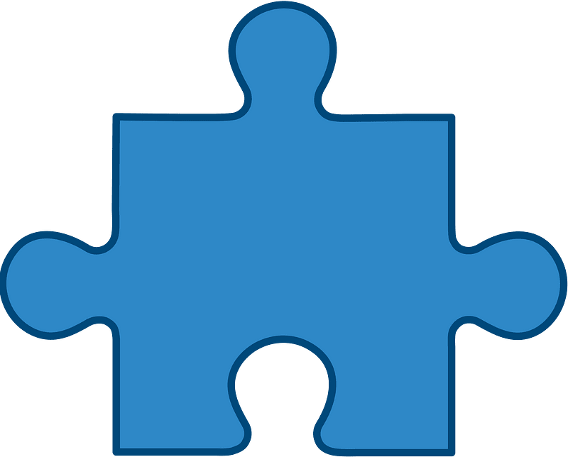 Blue jigsaw puzzle piece