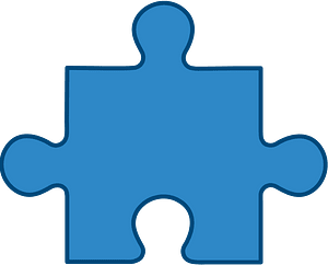 Blue jigsaw puzzle piece