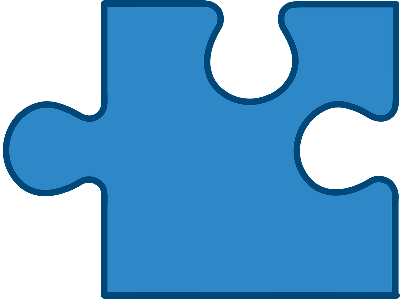 Blue jigsaw puzzle piece