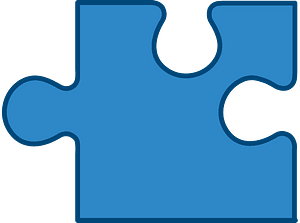 Blue jigsaw puzzle piece