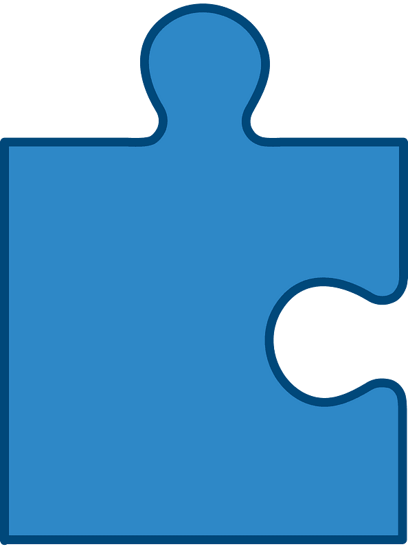 Blue jigsaw puzzle piece