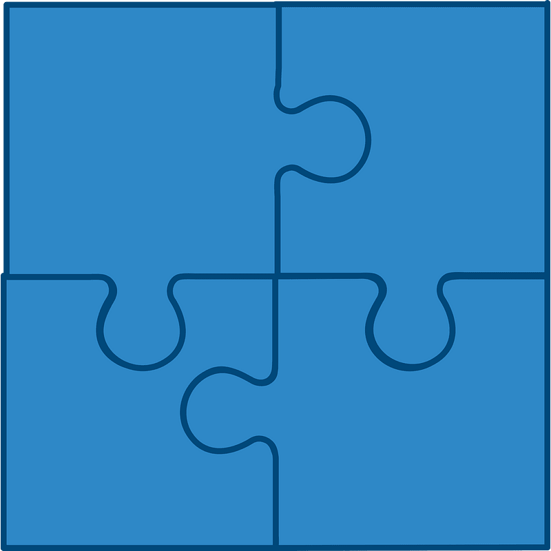 Blue jigsaw puzzle of 4 pieces