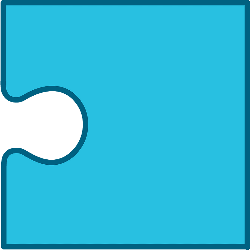 Cerulean-Blue jigsaw puzzle piece
