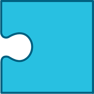 Cerulean-Blue jigsaw puzzle piece