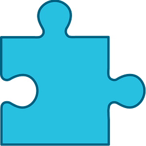 Cerulean-Blue jigsaw puzzle piece