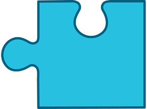 Cerulean-Blue jigsaw puzzle piece