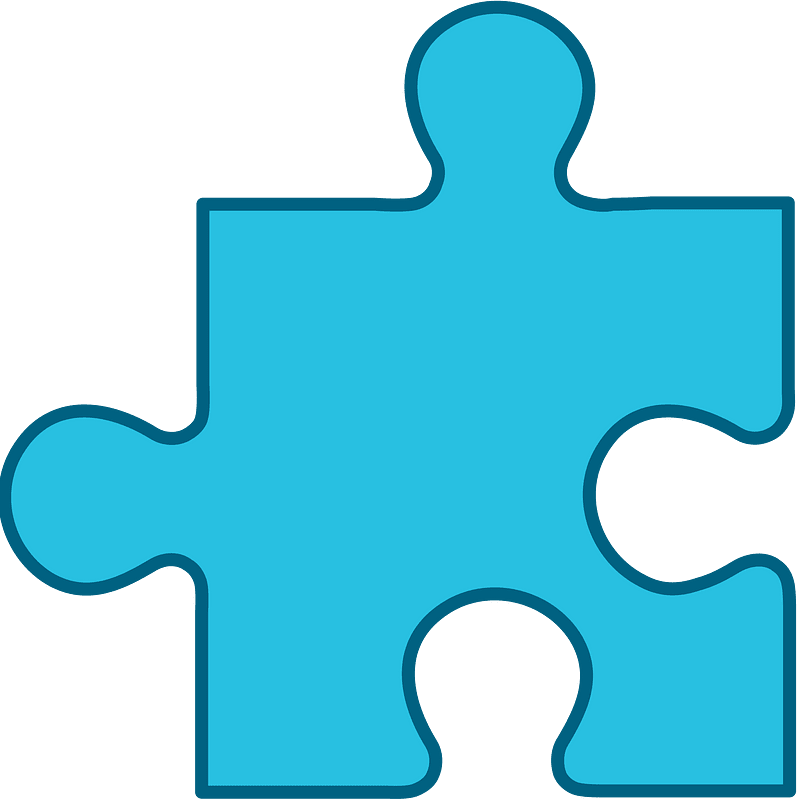 Cerulean-Blue jigsaw puzzle piece