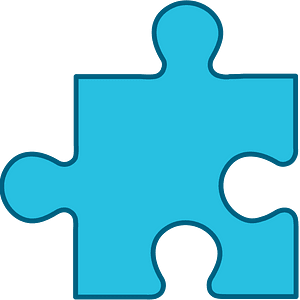 Cerulean-Blue jigsaw puzzle piece