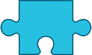 Cerulean-Blue jigsaw puzzle piece
