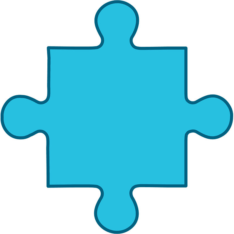 Cerulean-Blue jigsaw puzzle piece