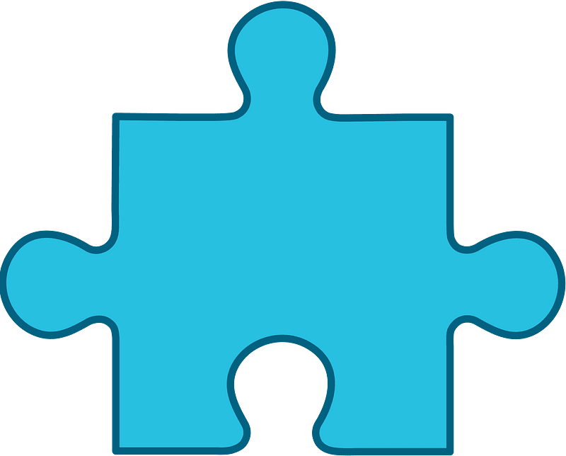 Cerulean-Blue jigsaw puzzle piece