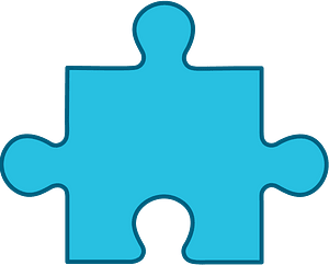 Cerulean-Blue jigsaw puzzle piece