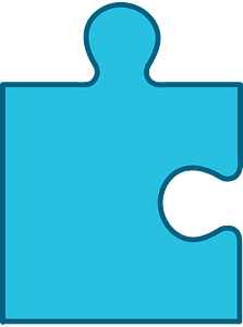 Cerulean-Blue jigsaw puzzle piece