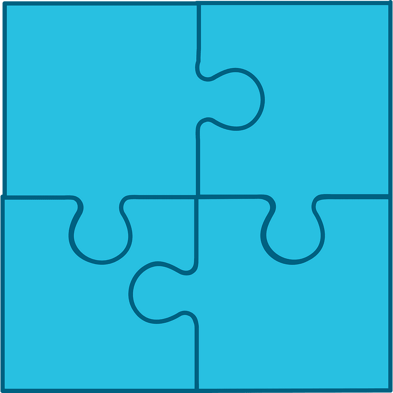 Cerulean-Blue jigsaw puzzle of 4 pieces