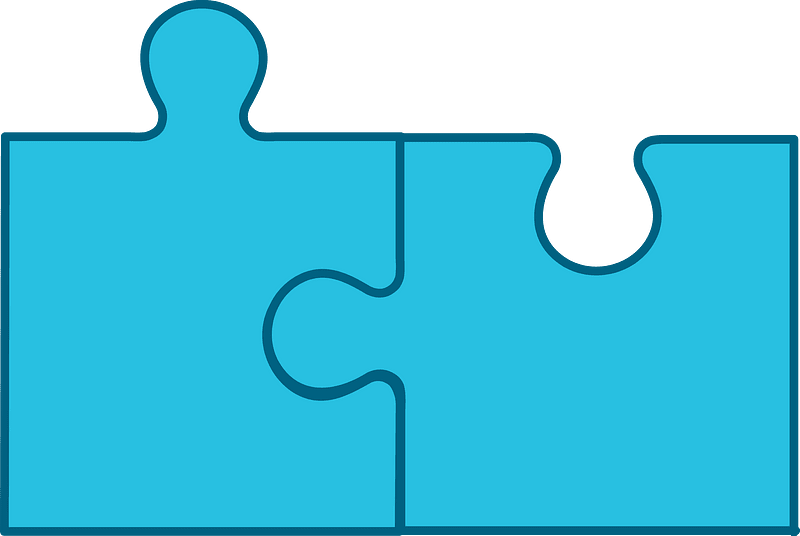 Cerulean-Blue jigsaw puzzle of 2 pieces