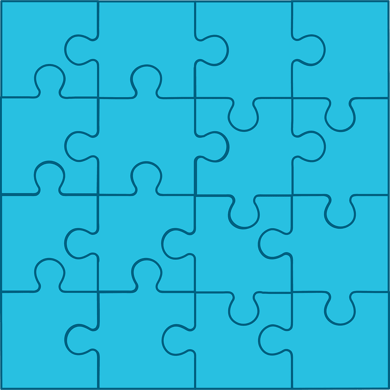 Cerulean-Blue jigsaw puzzle of 16 pieces