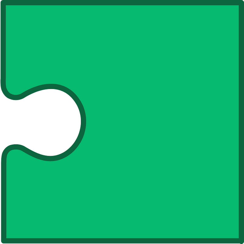 Green jigsaw puzzle piece