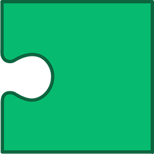 Green jigsaw puzzle piece